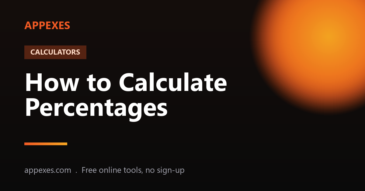 How to Calculate Percentages (Easy Formulas + Free Calculator)